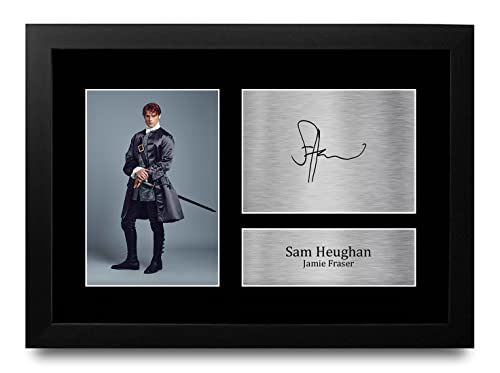 Photo dédicacée Sam Heughan Outlander cadre A4 pour décoration salon