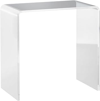 21" Long Rectangle All Acrylic 15mm Thick Waterfall Coffee Table, Clear