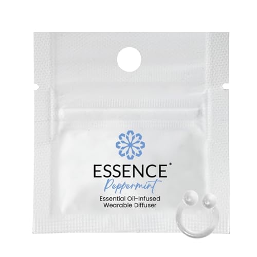 Image of Essence Wearable Aromatherapy Nasal Diffuser – Peppermint Essential Oil Nose Ring Silicone Inhaler for Stress & Mood Support - Made in USA & Travel-Friendly (Ring Only)