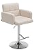 CLP Tabouret de Bar Los Angeles Tissu Hauteur Réglable I Chaise Haute de Cuisine avec Dossier et Accoudoir I Tabouret de Bar Design Confortable, Couleur:crème, Couleur du Cadre:Chrome