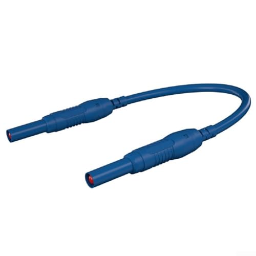 Copper Nickel Plated 4mm Safety Banana Jack Male to Male Connector CAT III 1000V 32A Max Current for Laboratory Field and Maintenance Testing (Blue)