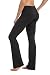 Fishers Finery Women's Bootleg Yoga Pant; Back Pockets (Black, XL)