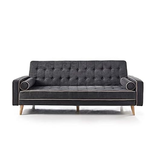 Shiito - Sofá Cama de 3 Plazas, tapizado en Tela, Disponible en Dos Colores. Modelo AURE. (Gris)