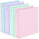 4 Pack Extra Durable 3 Ring Binders 1.5 Inch, Sooez 1.5” Three Ring Binder, Eco-Friendly & PVC Free, Customizable Clear View Cover for Letter Size 8.5 x 11'' Paper, School Office Supplies for Girl