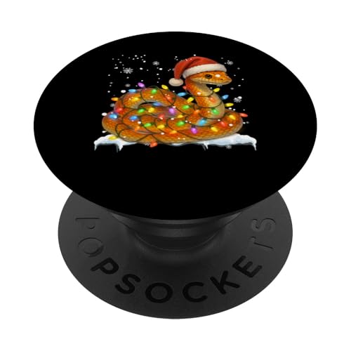 Cute Ball Python Christmas Light Funny Ball Python Lover PopSockets Adhesive PopGrip