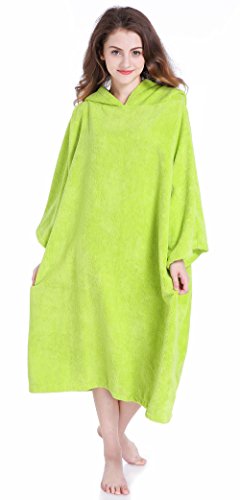Winthome Changing Bath Robe, Surf Poncho Towel with hooded (green, M)