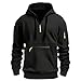 SHAOBGE Log Into My Account Lightening Deals Clearance Tactical Hoodies For Men Quarter Zip Pullover Vintage Workout Hoodies With Pockets Military Tactical Sweatshirt 3-Black L