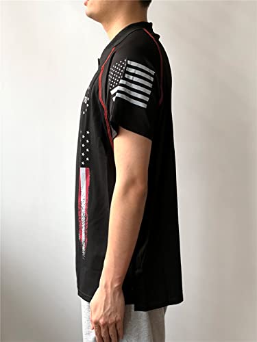 HARGLESMAN Men's 1776 Independence Day American Flag Short Sleeve Polo Golft Shirt(S-3XL)3