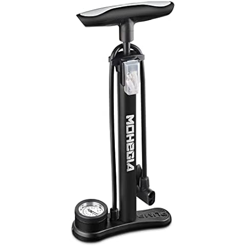 MOHEGIA Bike Floor Pump with Gauge,Air Bicycle Pump Inflator with High Pressure 160 PSI,Fits Schrader and Presta Valve Cover
