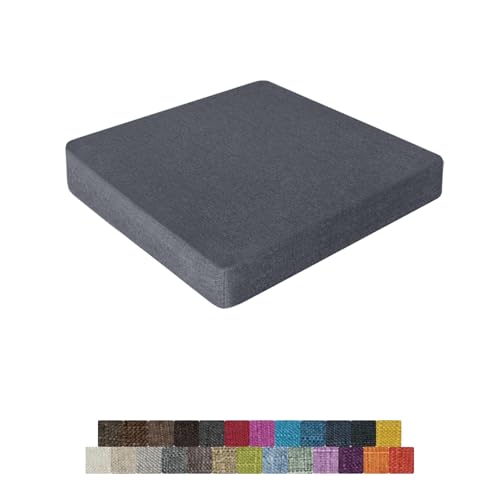 Lsjoaw 座布団 クッション 55X55X3CM 低反発+高反発 クッション 四角 座蒲 正座 スクエア タイプ 椅子 カバー取り外し可能 無地 洗える リビング ダイニング カラー26