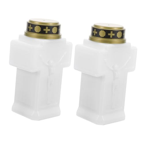 jojofuny 2 Piezas Lámpara De Jesús Adornos Solares Para Jardin Lámpara Decoración Linternas Sin Tumba Solar Ligero Luces Linternas Solares Marcadores Exterior Velas El Plastico
