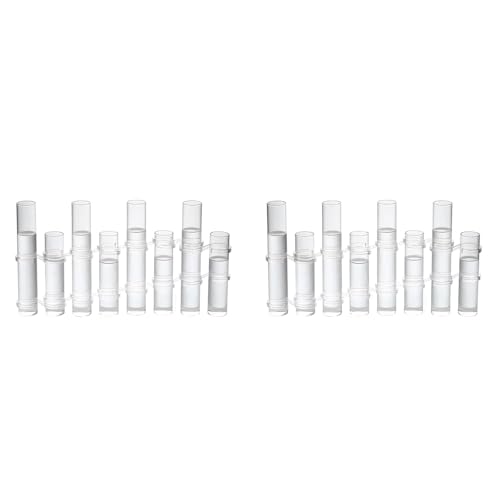 Remingtape Juego de 2 jarrones de flores con bisagras, diferentes alturas, centro de propagación de tubos de ensayo de cristal cilíndrico transparente, para decoración de interiores