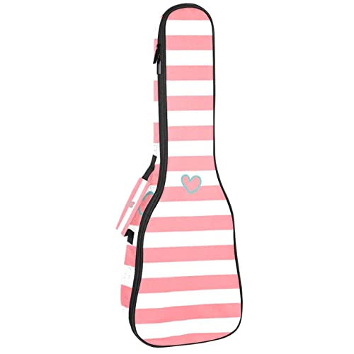 Housse ukulélé ténor rose et blanche imperméable pour concert et soprano de 53 à 61 cm