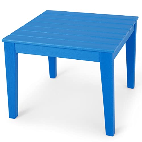 LIFEZEAL Mesa Infantil, Mesa Cuadrada de Madera Plástica PE para Niños, Mesa Pequeña para Interior y Exterior, 64,5 x 64,5 x 51 CM, Capacidad de Carga 100 KG (Azul)
