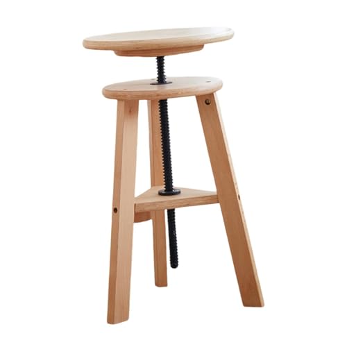 KiBcsLic Drafting Stool for Artists with Adjustable Height, Wood Chair for Studio and Home, Wood