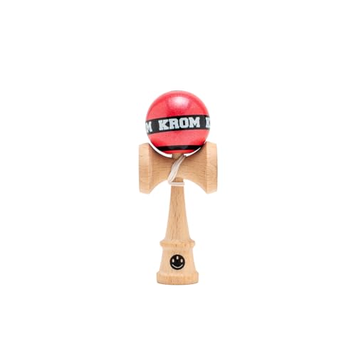 KROM Kendama MIKRO Rot Mini Kendama aus Buchenholz Voll spielbar Taschenformat Für Anfänger & Profis