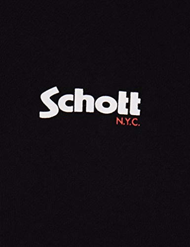 Schott NYC Swhoody21 Felpa con Cappuccio, Nero