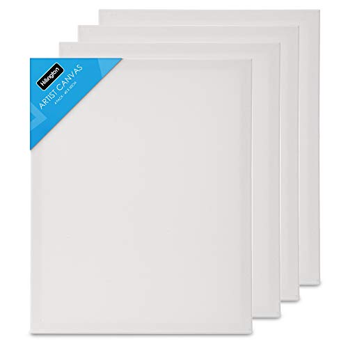 Fineway Pack of 4 Large Artist Blank White Stretched Canvas Size 15.7" X 19.7" (40cm X 50cm) - Ideal For Painting And Decorating.