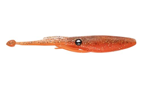 Nomad Design Live Ops Jerksquid 4” Unrigged Jerkshad Soft Bait Lure, Ultra-Realistic Squid with Reactor-UV & Glow, Ultra Penny UV (5 Pack), for Striped Bass & Redfish
