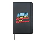 Funny Awesome Matthew Saying Name Matthew Quote Hardcover Journal, Black