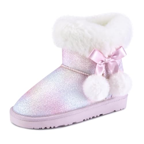 Stelle Girls Winter Boots Fuzzy Snow Boots for Kids(Dream Frost,7MT)