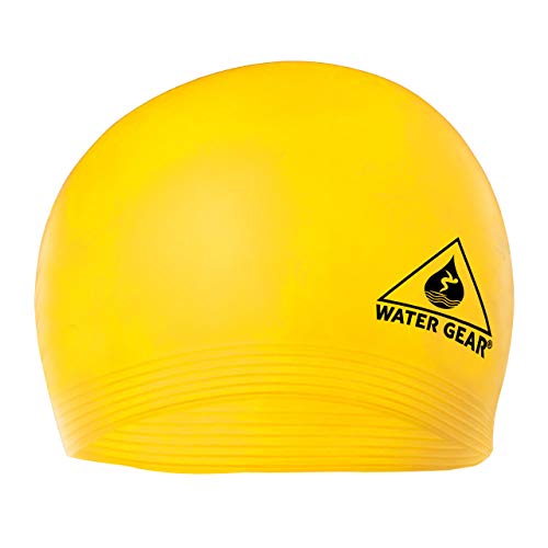 Water Gear Latex Adult Swim Cap - Durable And Flexible Unisex Non-Waterproof - Great For Short And Long Hair - Improve Your Performance - Triathlon Swimmers And Athletes - Yellow #TOP26