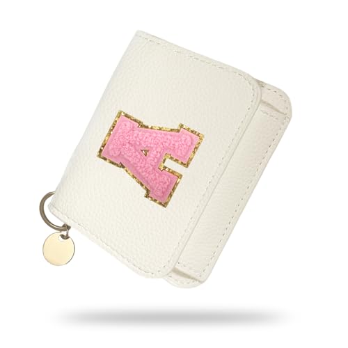 Girls Wallet, Initial Women's Wallets, White Small Wallet for Kids with 5 Card Slots Holder, Personalised Purses Gifts for Girls and Women, Birthday Gift, Christmas Gifts, Travelling Wallets Gift