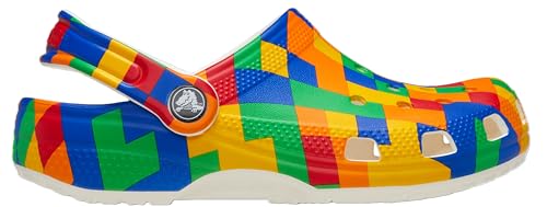 Image of Crocs Unisex-Child Classic Graphic Clog, Digi Block /Multi, 3 Little Kid