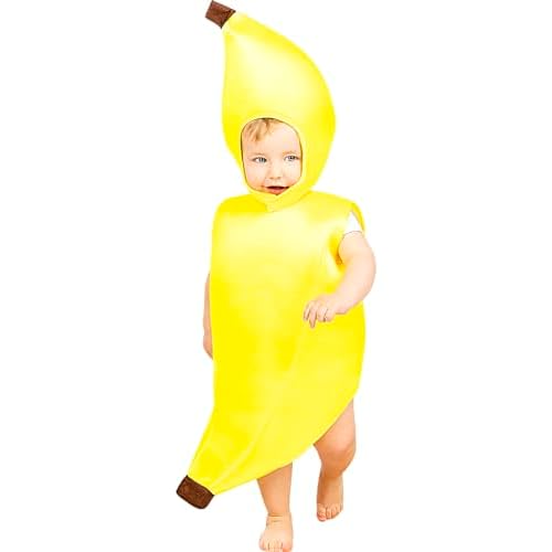 Funidelia | Disfraz de Plátano para bebé Fruta, Comida - Disfraz para niños y divertidos accesorios para Fiestas, Carnaval y Halloween - Talla 6-12 meses - Amarillo