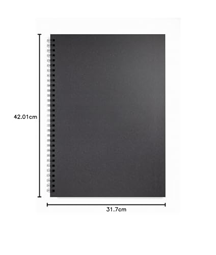 Artgecko Black Toned Sketch Book A3 Portrait - 80 Pages (40 Sheets) 200gsm Card - Image 9