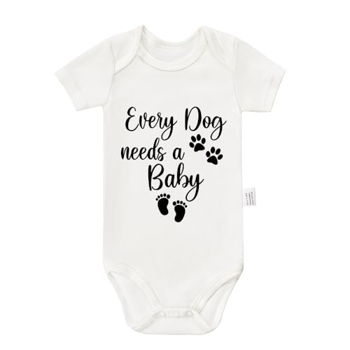 Image of Every Dog Needs a Baby Bodysuits, Funny Cotton Baby Clothes Toddler Boy Girl Newborn Romper Short Sleeve 0-24 Months