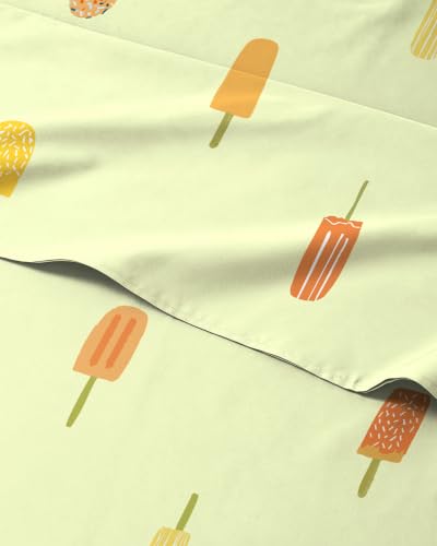 Image of Kids Full Size Popsicle Bed Sheets - 4 Piece Kids Popsicle Sheet Set - Summer Treat Bedding - Ultra-Soft, Cute & Cozy - Breathable & Machine Washable - Sweet Bed Set for Boys, Girls, Teens & Toddlers