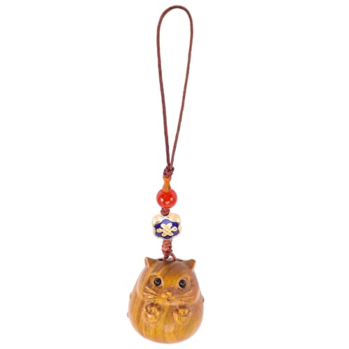 Gatuida Cute Phone Charm Wooden Hamster Pendant Mobile Phone Chain USB Drive Bag Hanging Decoration
