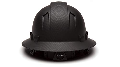 Pyramex Ridgeline Full Brim Hard Hat 4 Point Ratchet Vented Matte Black Graphite Pattern by Ridgeline - Image 3