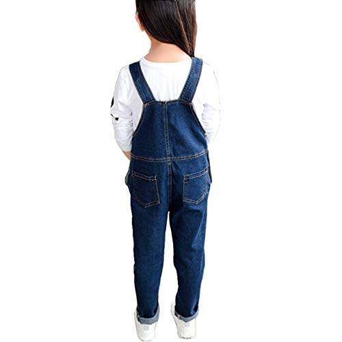 Onlyangel Girls Washed Denim Overalls Cotton Adjustable Straps Suspender Bib Jeans Size 4-13 Yrs (10-11 Years) #TOP1