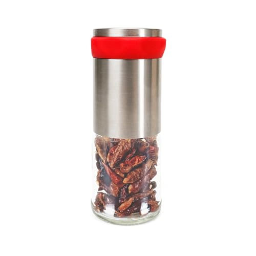 Salt Pepper Mills – Stainless Steel Chili Grinder, Small Manual Pepper Grinder with Grinding Handle for Pepper, Chili, Cumin, and Sea Salt