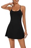 OVRUNS Women's Tennis Dress Built-in Bra & Shorts Athletic Dress with Pockets Exercise Workout Golf