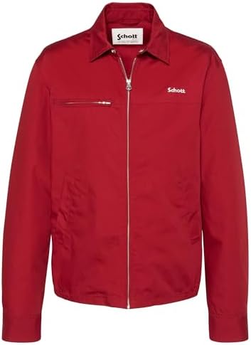 Schott NYC Herren Cadams-Dark Red-m Jacke, rot, M