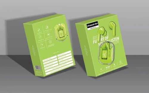 Image of Quickart Waterproof Earbuds with Transparent Case, Clear Neon Green