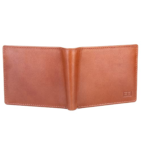 Image of Brooklyn Bridge Genuine Leather Slim Wallets for Men VT Blue Men's Genuine Leather Wallet RFID Blocking Bifold, Branded Quality Mens Wallet, Compact Minimalist, Thin Front Pocket, Stylish Gift Set