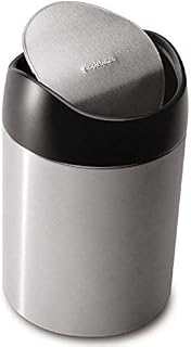 simplehuman 1.5 Liter / 0.40 Gallon Countertop Trash Can, Brushed Stainless Steel