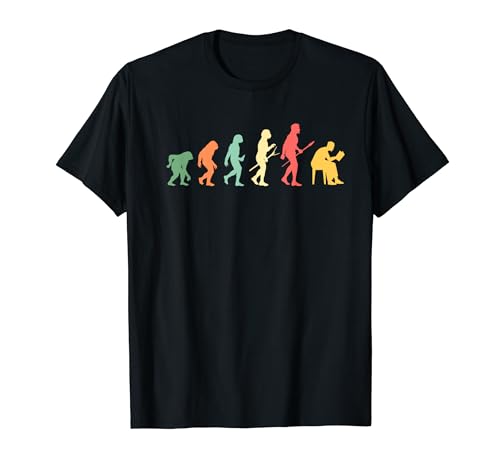 Human Evolution Reading Bookworm Books Lover Librerian T-Shirt