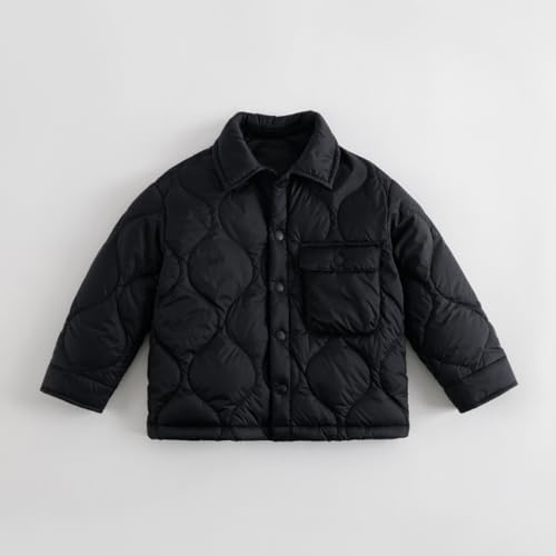 marc & janie Boys Snap Button Lapel Down Jacket Long Sleeve Solid Outerwear Ultralight Soft Shirt Tops 2315112