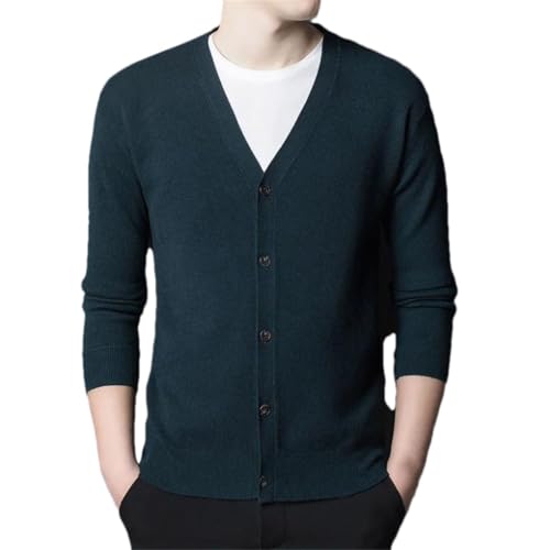 Men's Cardigan Sweaters Single Breasted Business Casual Solid Color Long Sleeve Knit Sweater