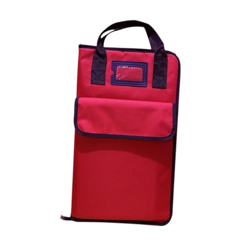 Colaxi Bolsa para baquetas, estojo de armazenamento, acessórios de percussão, bolsa, grossa, bolsa de transporte, estojo para baquetas, bolsa de mão para, Vermelho