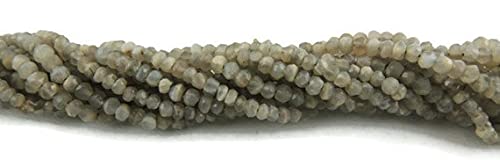 Pierre de lune grise en rondelles 3.5mm-4mm pour création de collier en perles