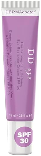 DERMAdoctor Caffeine Eye Cream for Dark Circles, Anti Aging Illuminator, Hydrating Under Eye Cream with SPF 30 for Puffiness, Wrinkles, and Bags Under Eyes, Dermatologist Formulated - 0.5 oz
