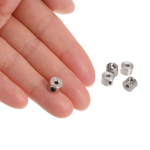 QUARKZMAN 12 Stück Satz-Spannringe 2.1mm Bohrung Nickelbeschichtete Stahl-Spannringe 7mm Außendurchmesser 5mm Breite Fahrwerksstopper-Radspannring Mit Innensechskantschlüssel