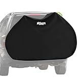MYDAYS Bike Cover for 2 Bikes on Hitch Rack - Waterproof 600D Oxford Transport Cover for SUV, RV & Truck - Windproof Bicycle Carrier Cover with Buckles & Storage Bag - Travel Shield for E-Bikes & MTB