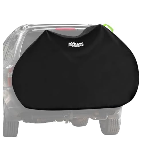 MYDAYS Bike Cover for 2 Bikes on Hitch Rack - Waterproof 600D Oxford Transport Cover for SUV, RV & Truck - Windproof Bicycle Carrier Cover with Buckles & Storage Bag - Travel Shield for E-Bikes & MTB